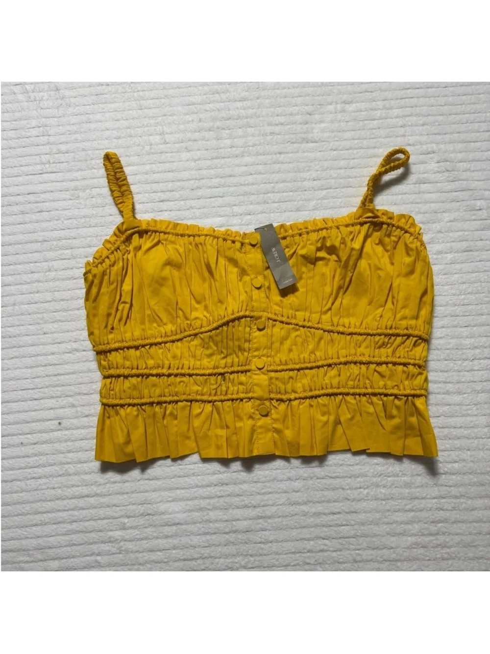 J. Crew Mustard Yellow Smocked Crop Cami